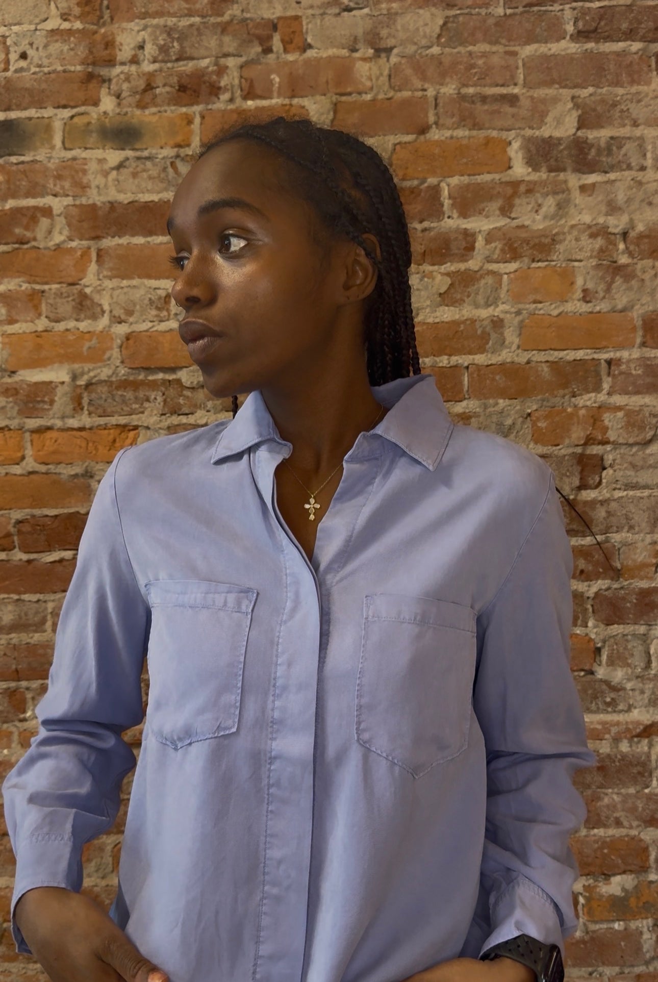 Sarah Cuffed Sleeve Shirt-Long Sleeves-Be Cool-The Funky Zebra Ames, Women's Fashion Boutique in Ames, Iowa