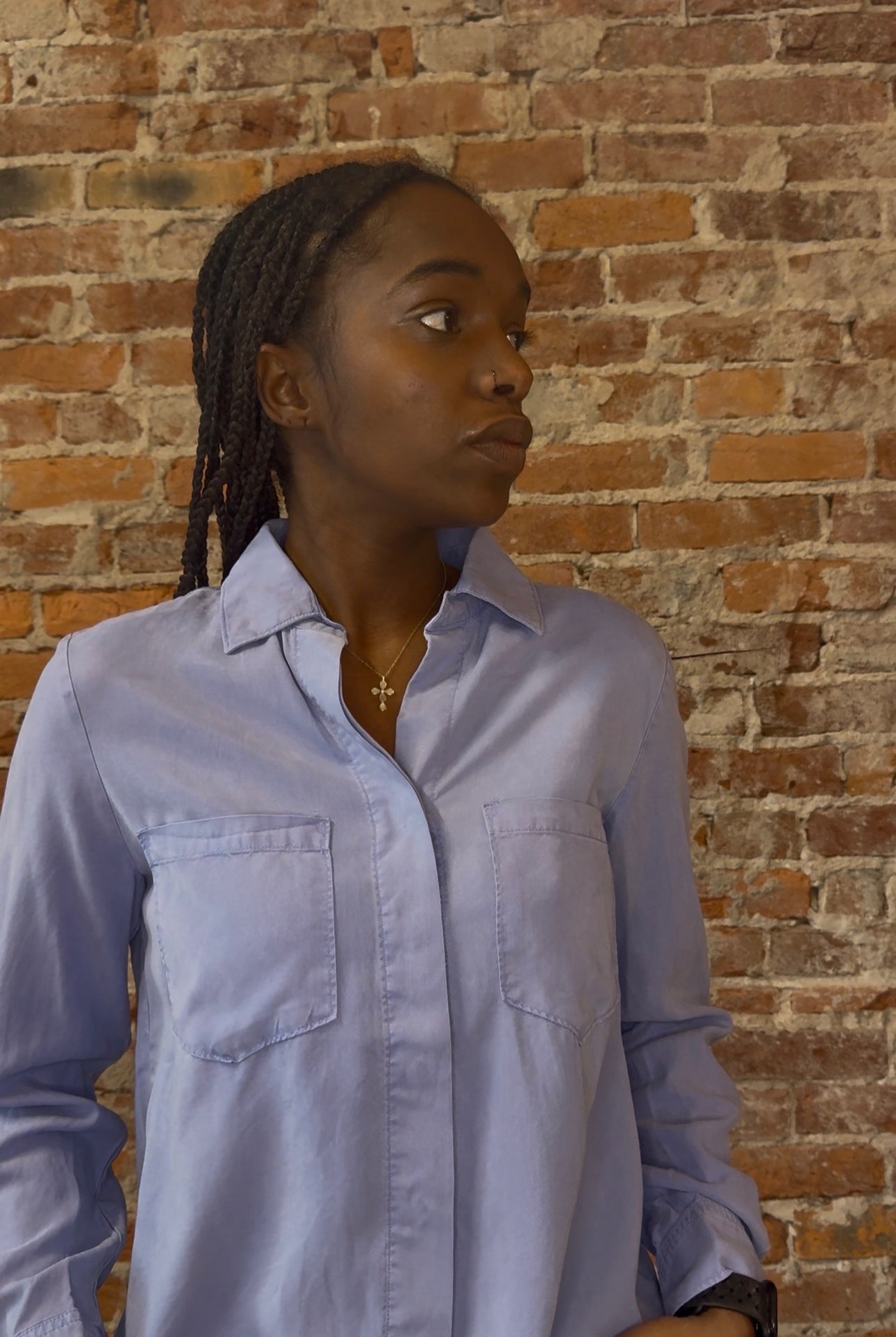 Sarah Cuffed Sleeve Shirt-Long Sleeves-Be Cool-The Funky Zebra Ames, Women's Fashion Boutique in Ames, Iowa