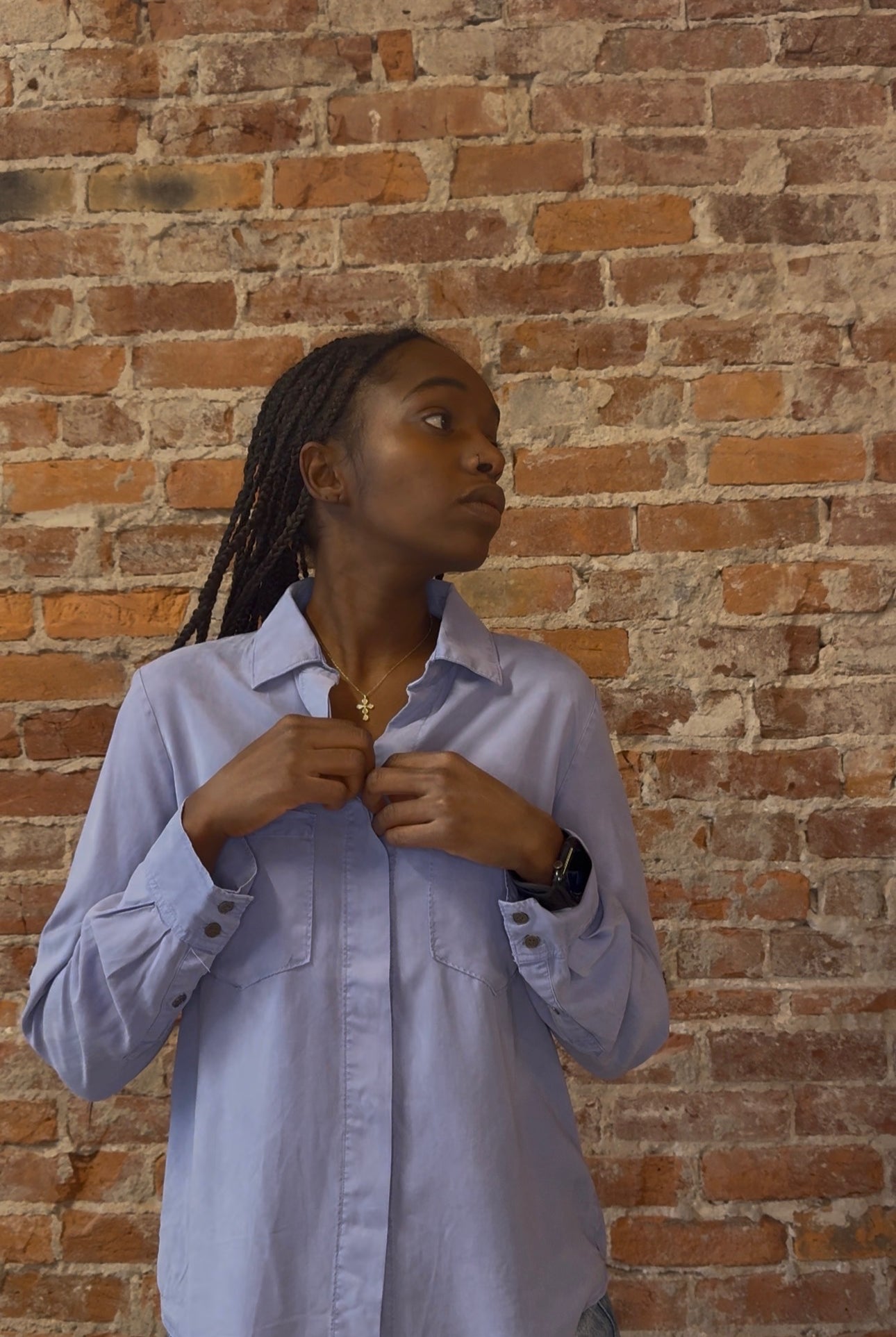 Sarah Cuffed Sleeve Shirt-Long Sleeves-Be Cool-The Funky Zebra Ames, Women's Fashion Boutique in Ames, Iowa