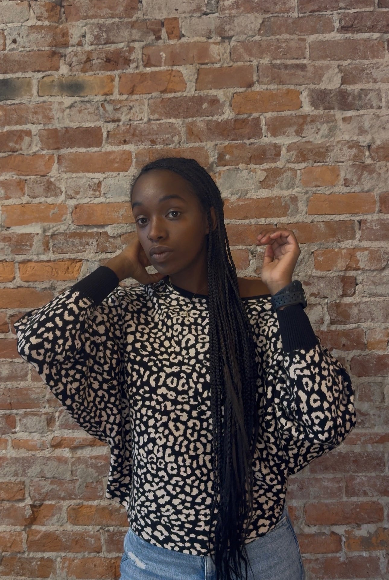 Ryu Cheetah Sweater-Sweaters-APNY-The Funky Zebra Ames, Women's Fashion Boutique in Ames, Iowa