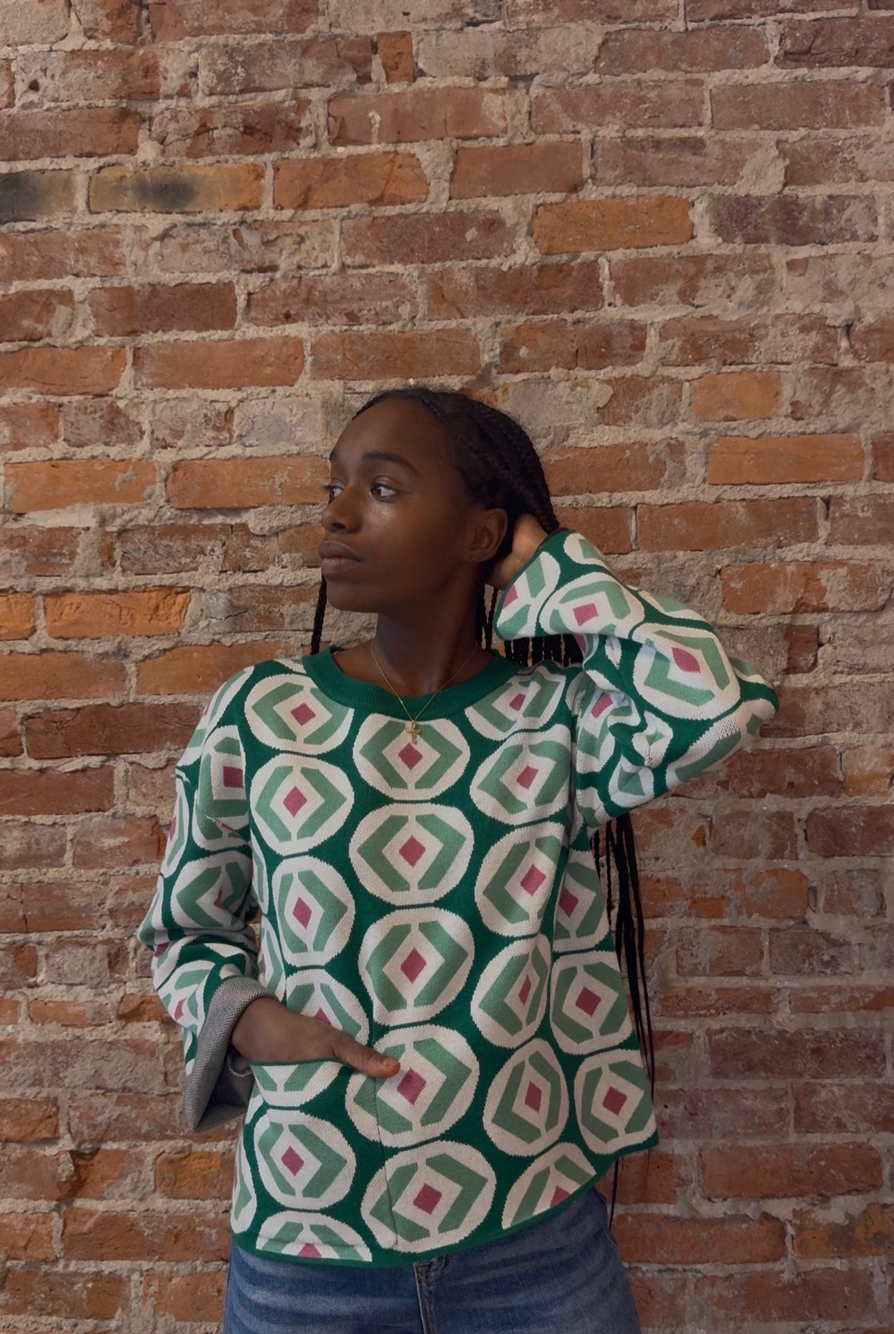 Emmie Abstract Sweater-Sweaters-APNY-The Funky Zebra Ames, Women's Fashion Boutique in Ames, Iowa