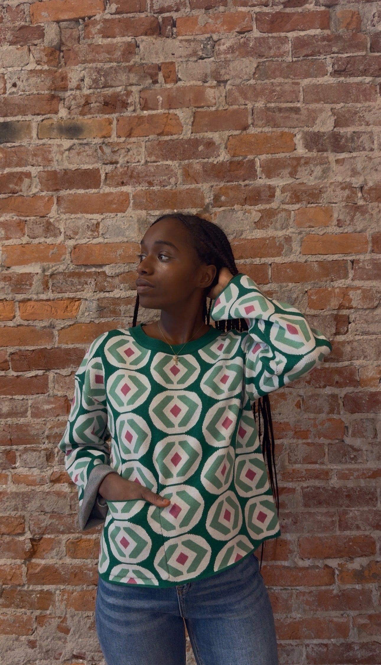 Emmie Abstract Sweater-Sweaters-APNY-The Funky Zebra Ames, Women's Fashion Boutique in Ames, Iowa