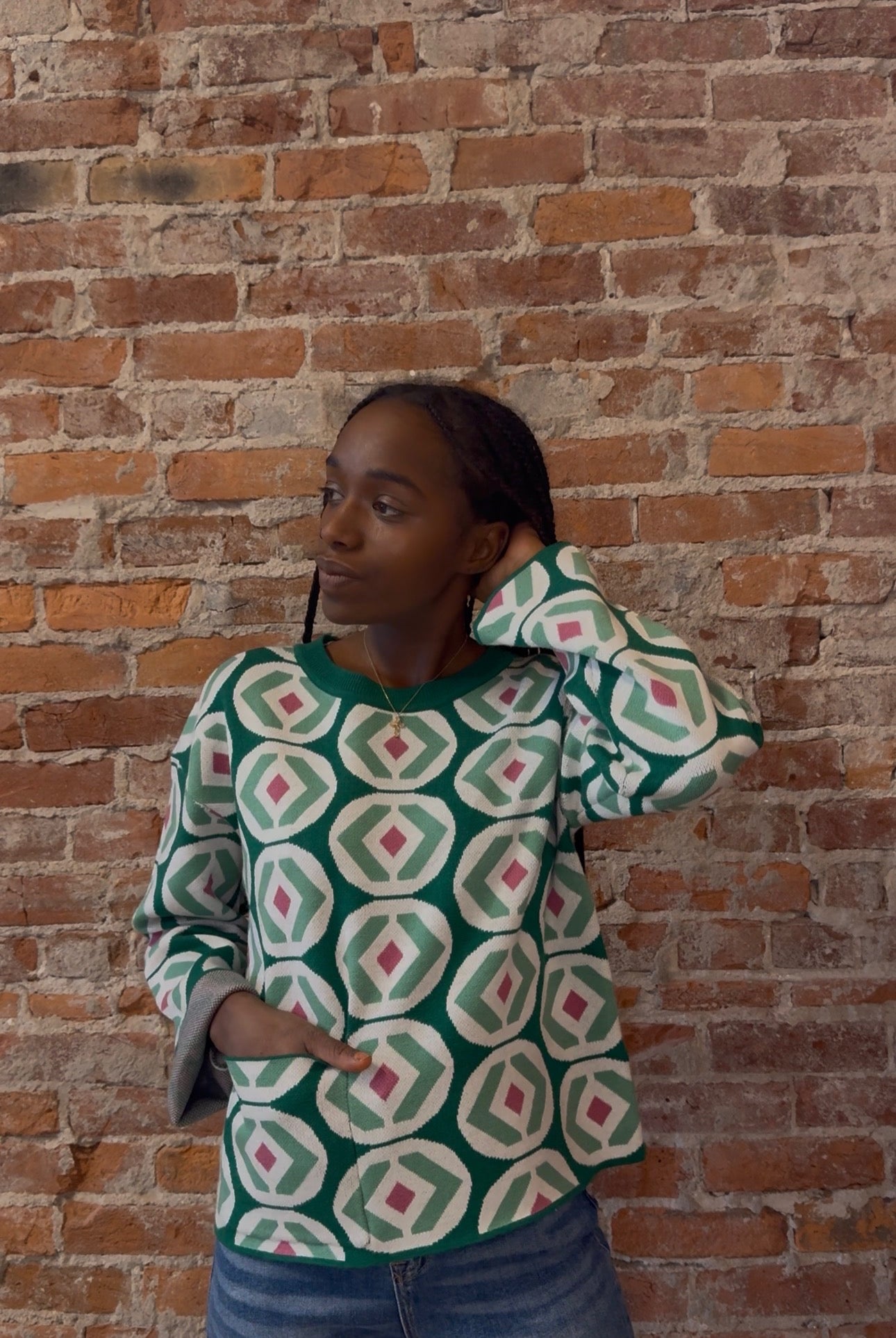 Emmie Abstract Sweater-Sweaters-APNY-The Funky Zebra Ames, Women's Fashion Boutique in Ames, Iowa