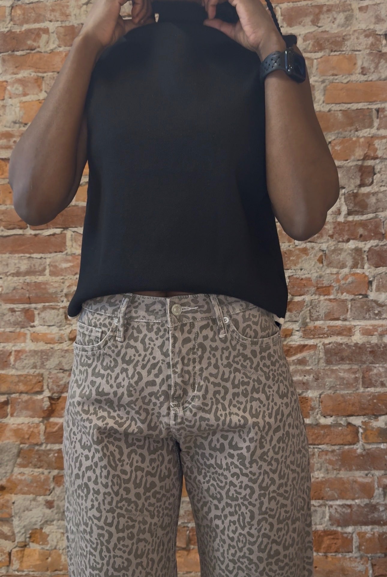 Mica High Rise Barrel-Leg Leopard Jean-Jeans-Mica-The Funky Zebra Ames, Women's Fashion Boutique in Ames, Iowa