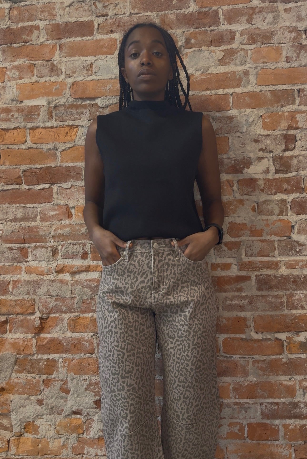 Mica High Rise Barrel-Leg Leopard Jean-Jeans-Mica-The Funky Zebra Ames, Women's Fashion Boutique in Ames, Iowa