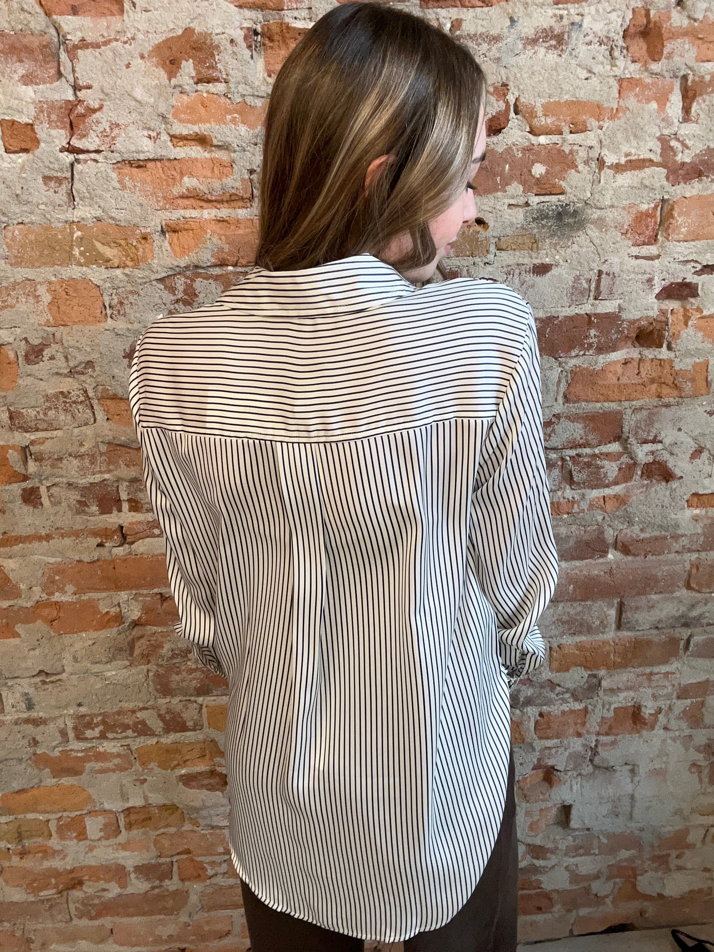 Kristy Blouse-Long Sleeves-Blu Pepper-The Funky Zebra Ames, Women's Fashion Boutique in Ames, Iowa