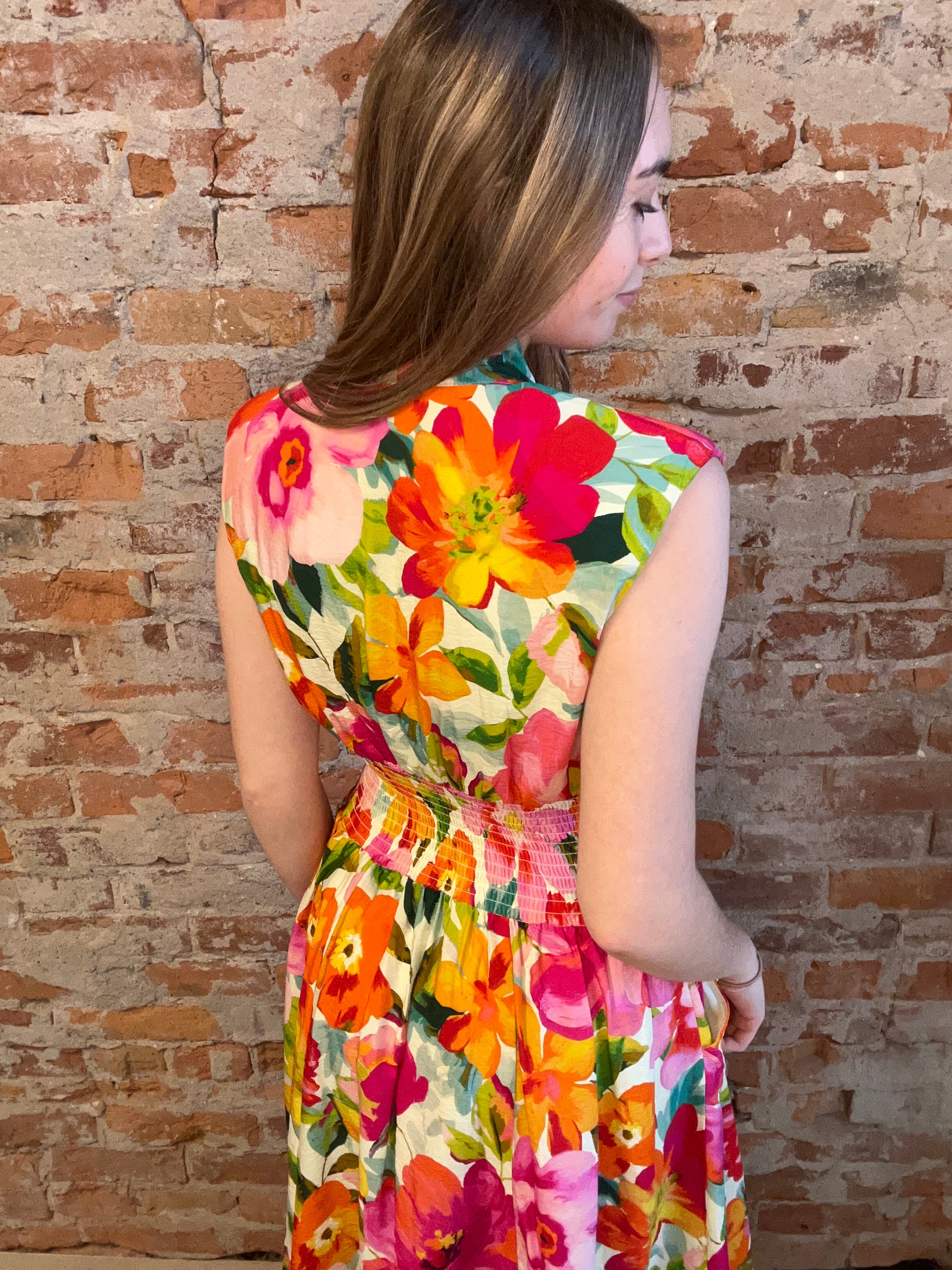 Trea Multicolord Zip Front Dress-Dresses-fate-The Funky Zebra Ames, Women's Fashion Boutique in Ames, Iowa