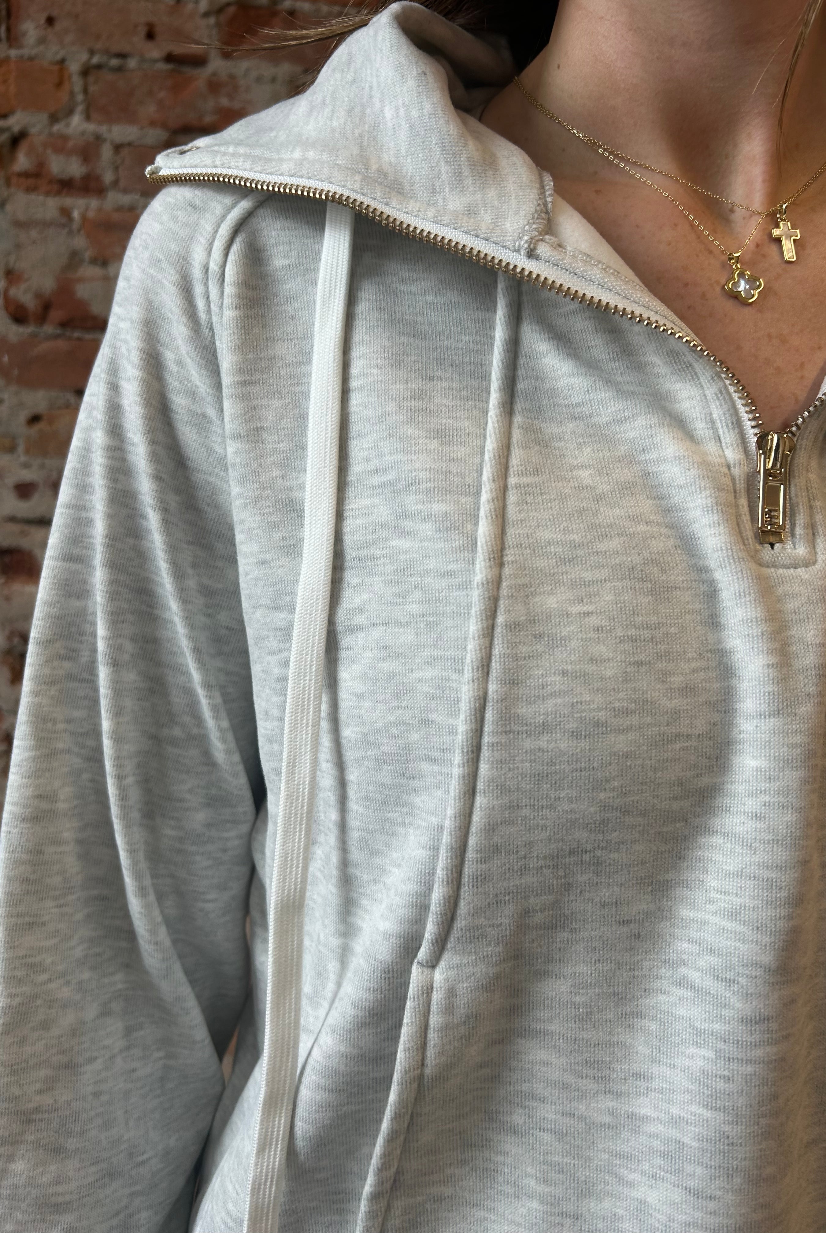 Daphne Funnel Neck Sweatshirt-apparel-Cozy Co-The Funky Zebra Ames, Women's Fashion Boutique in Ames, Iowa