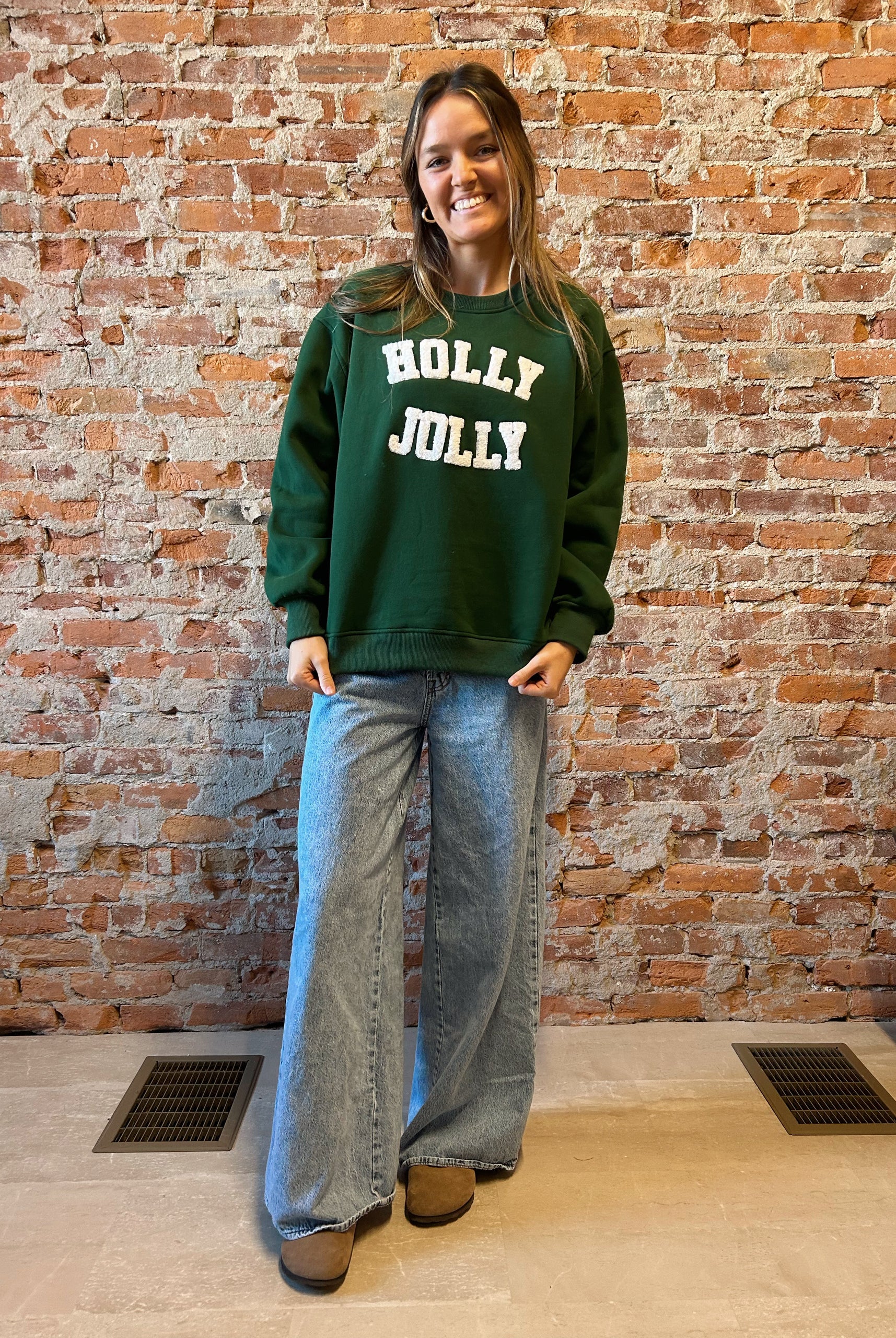 Holly Jolly Sweatshirt-2 Colors!-Panache Accessories-The Funky Zebra Ames, Women's Fashion Boutique in Ames, Iowa