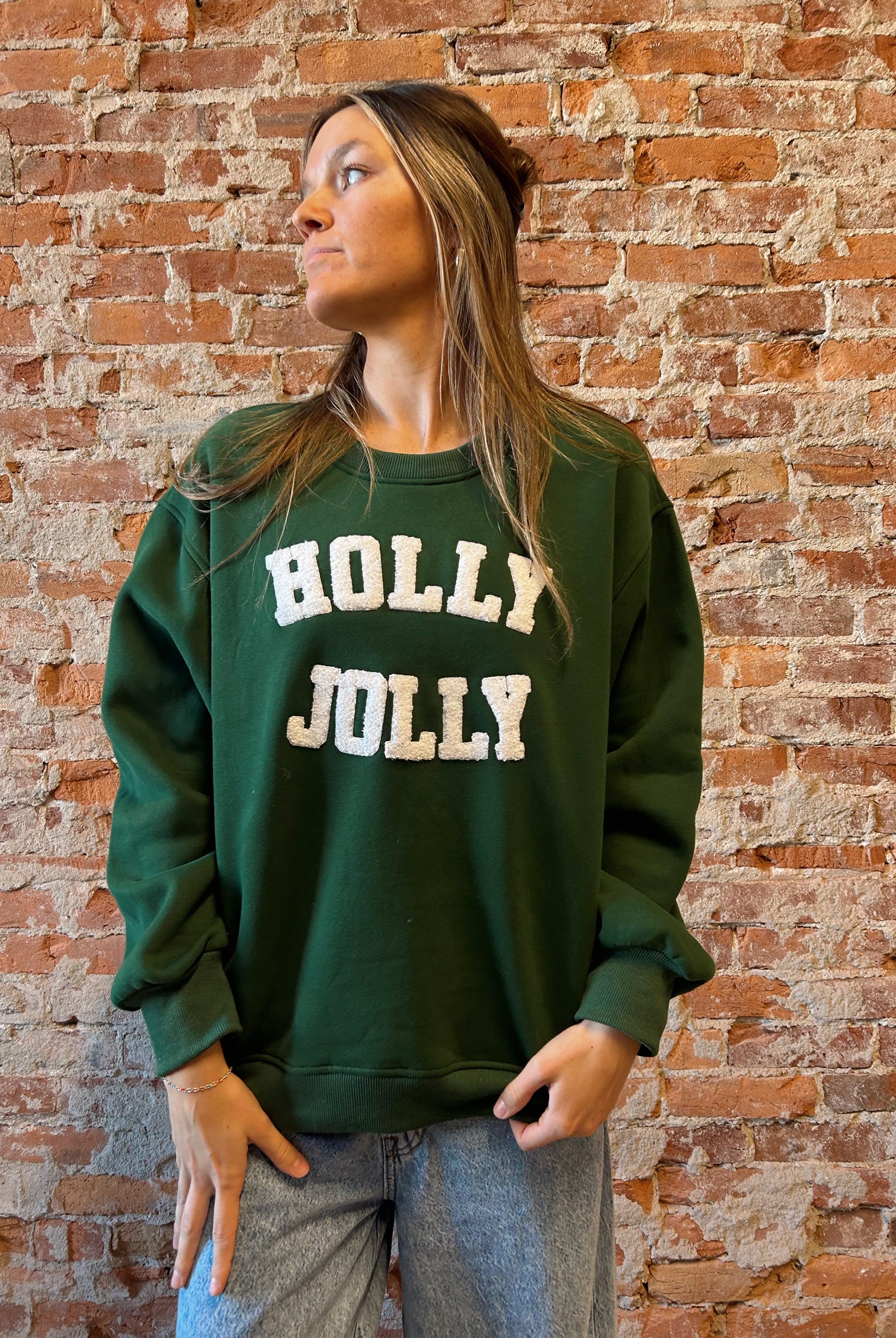 Holly Jolly Sweatshirt-2 Colors!-Panache Accessories-The Funky Zebra Ames, Women's Fashion Boutique in Ames, Iowa