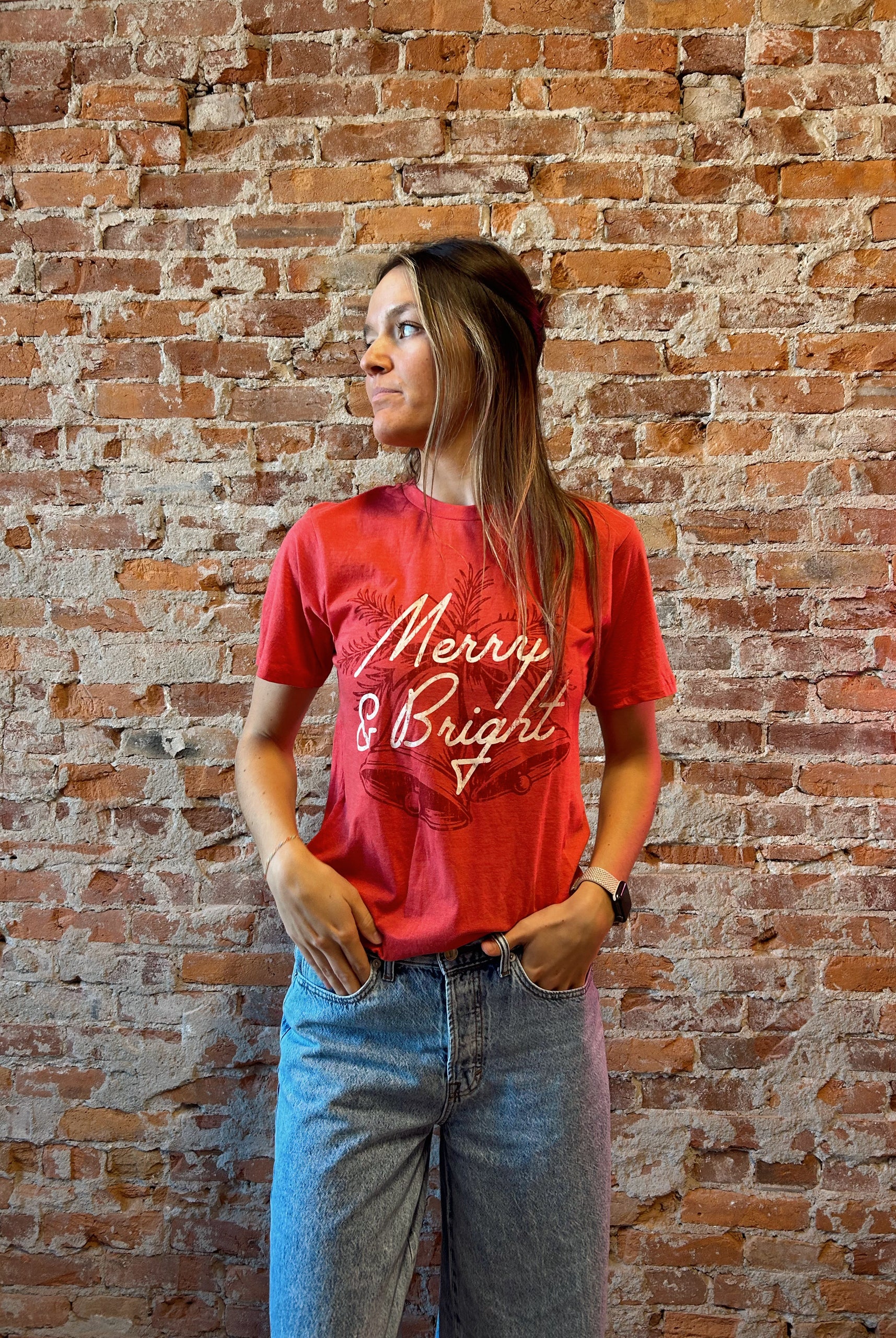 Merry & Bright Tee-Graphic Tee's-Southern Fried-The Funky Zebra Ames, Women's Fashion Boutique in Ames, Iowa
