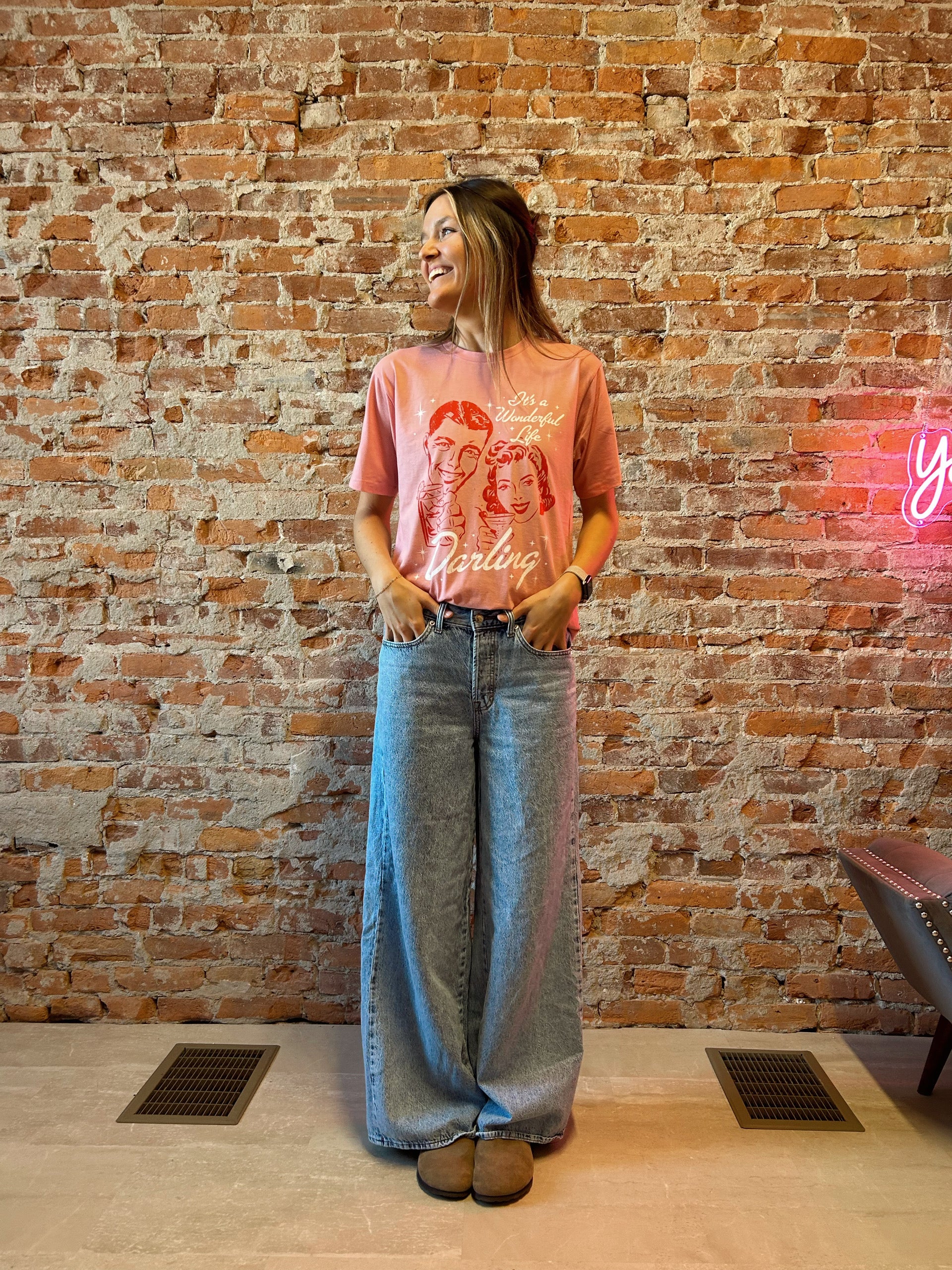 It's A Wonderful Life Darling Tee-Graphic Tee's-Southern Fried-The Funky Zebra Ames, Women's Fashion Boutique in Ames, Iowa