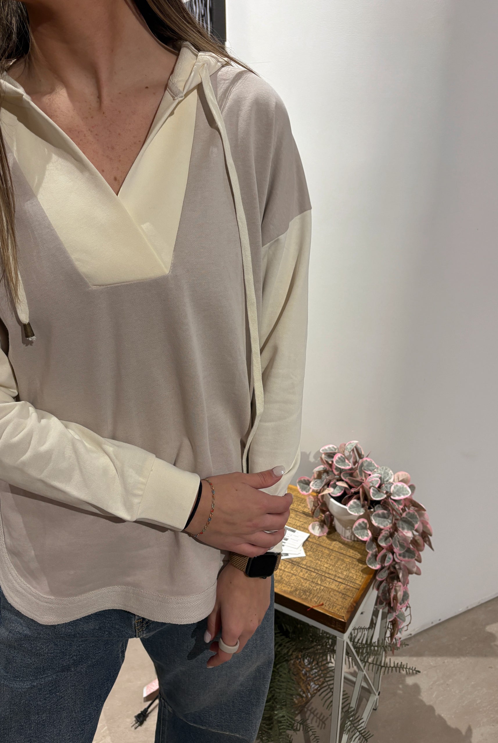 Sophie French Terry Color block Top-Sweatshirt-Doe and Rae-The Funky Zebra Ames, Women's Fashion Boutique in Ames, Iowa