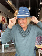 MN Navy/Ivory Fedora-Hats-Joy Susan-The Funky Zebra Ames, Women's Fashion Boutique in Ames, Iowa