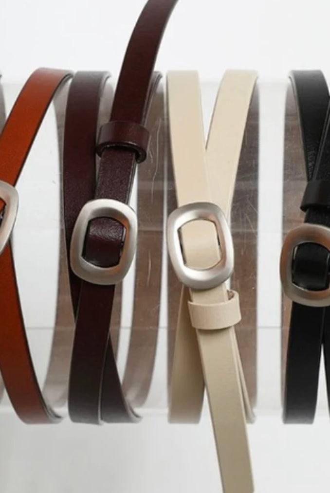 MN Skinny Modern Leather Cinch Belt-Belts-Leto Accessories-The Funky Zebra Ames, Women's Fashion Boutique in Ames, Iowa