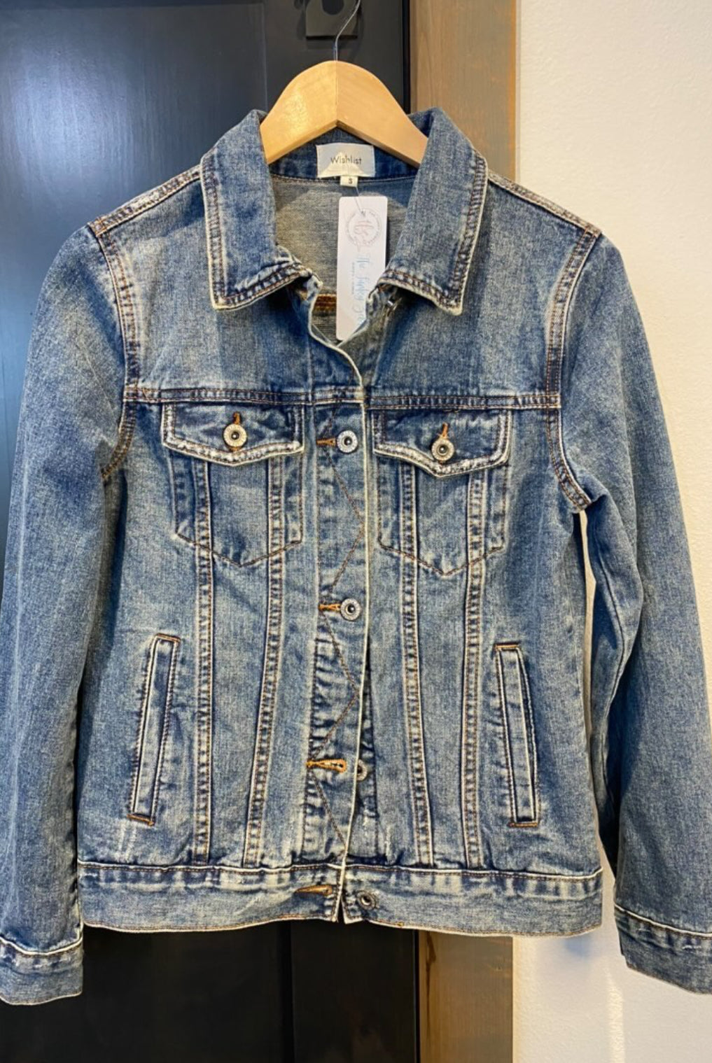 MN Bamboo Denim Jacket-Jackets-The Funky Zebra Ames-The Funky Zebra Ames, Women's Fashion Boutique in Ames, Iowa