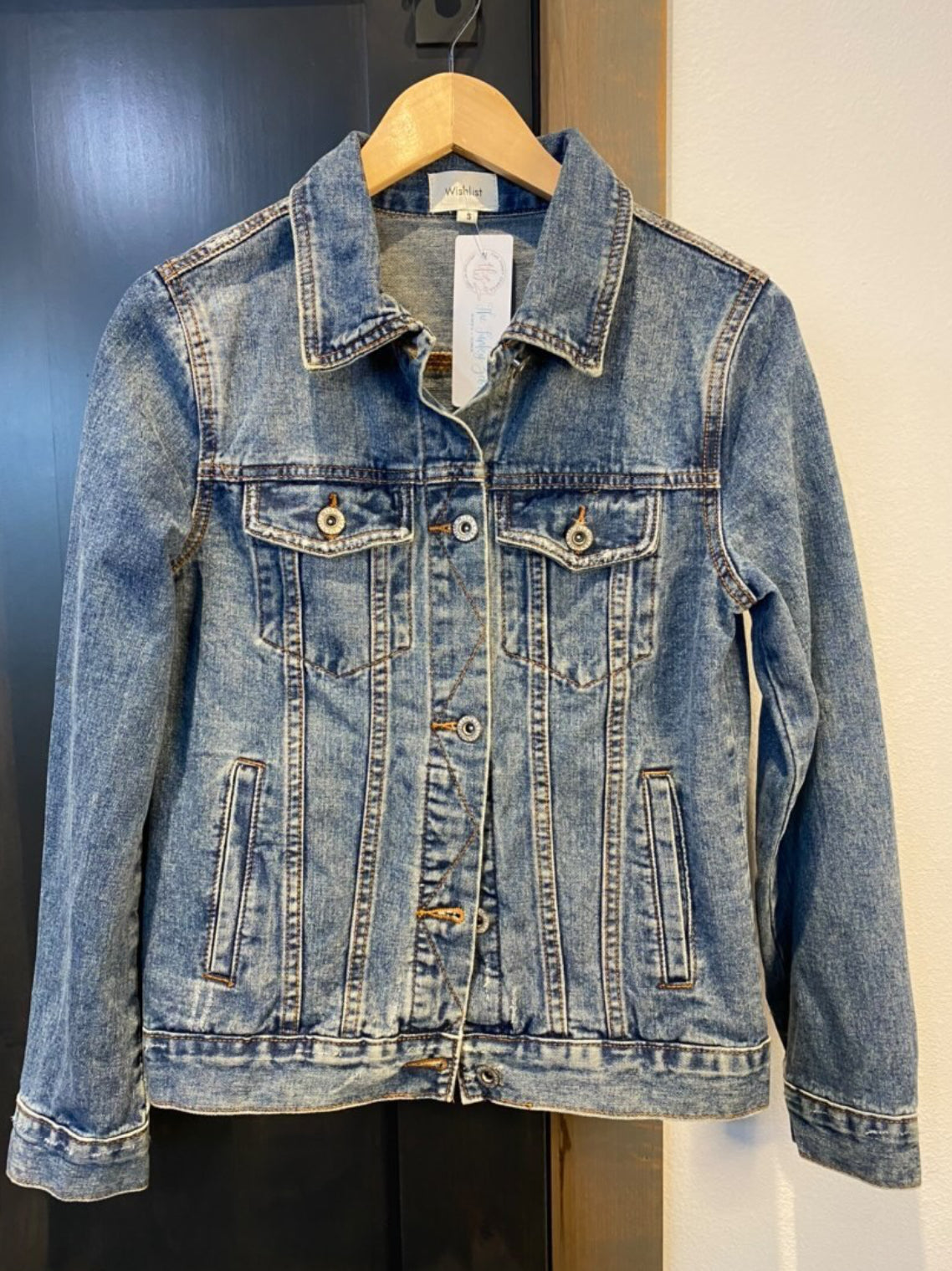 MN Bamboo Denim Jacket-Jackets-The Funky Zebra Ames-The Funky Zebra Ames, Women's Fashion Boutique in Ames, Iowa