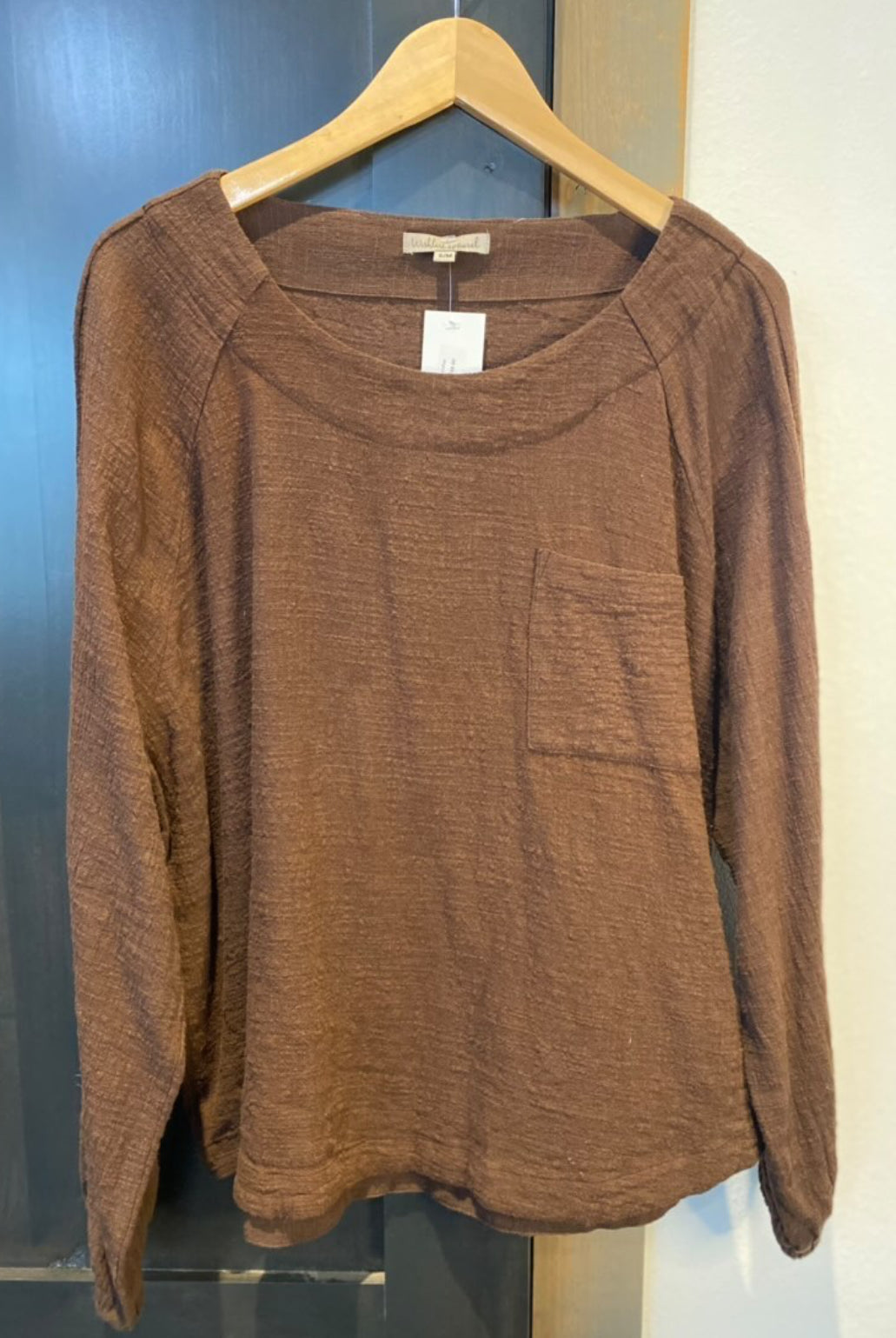 MN Grace Gauze Top-Coffee-Long Sleeves-The Funky Zebra Ames-The Funky Zebra Ames, Women's Fashion Boutique in Ames, Iowa