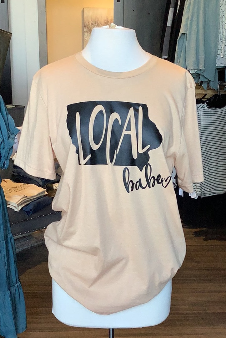 MN Local Babe Tee-Graphic Tee's-The Funky Zebra Ames-The Funky Zebra Ames, Women's Fashion Boutique in Ames, Iowa