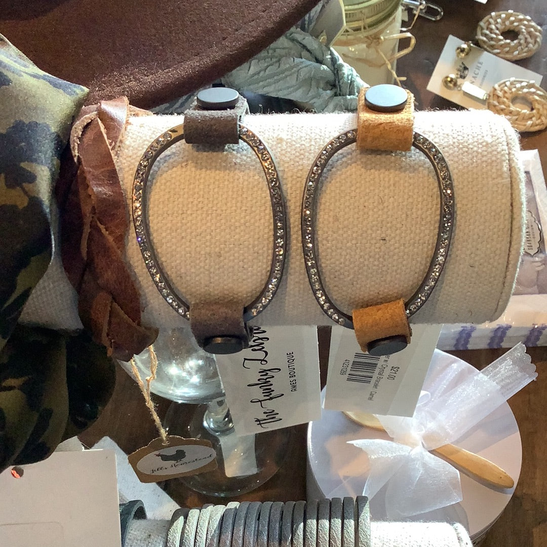 MN Leather w/ Crystal Bracelet-Bracelets-Joy Susan-The Funky Zebra Ames, Women's Fashion Boutique in Ames, Iowa