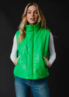 Bright Green Vest-Panache Apparel Co.-The Funky Zebra Ames, Women's Fashion Boutique in Ames, Iowa