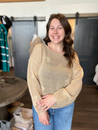 Masha Beige Sweater-The Funky Zebra Ames-The Funky Zebra Ames, Women's Fashion Boutique in Ames, Iowa