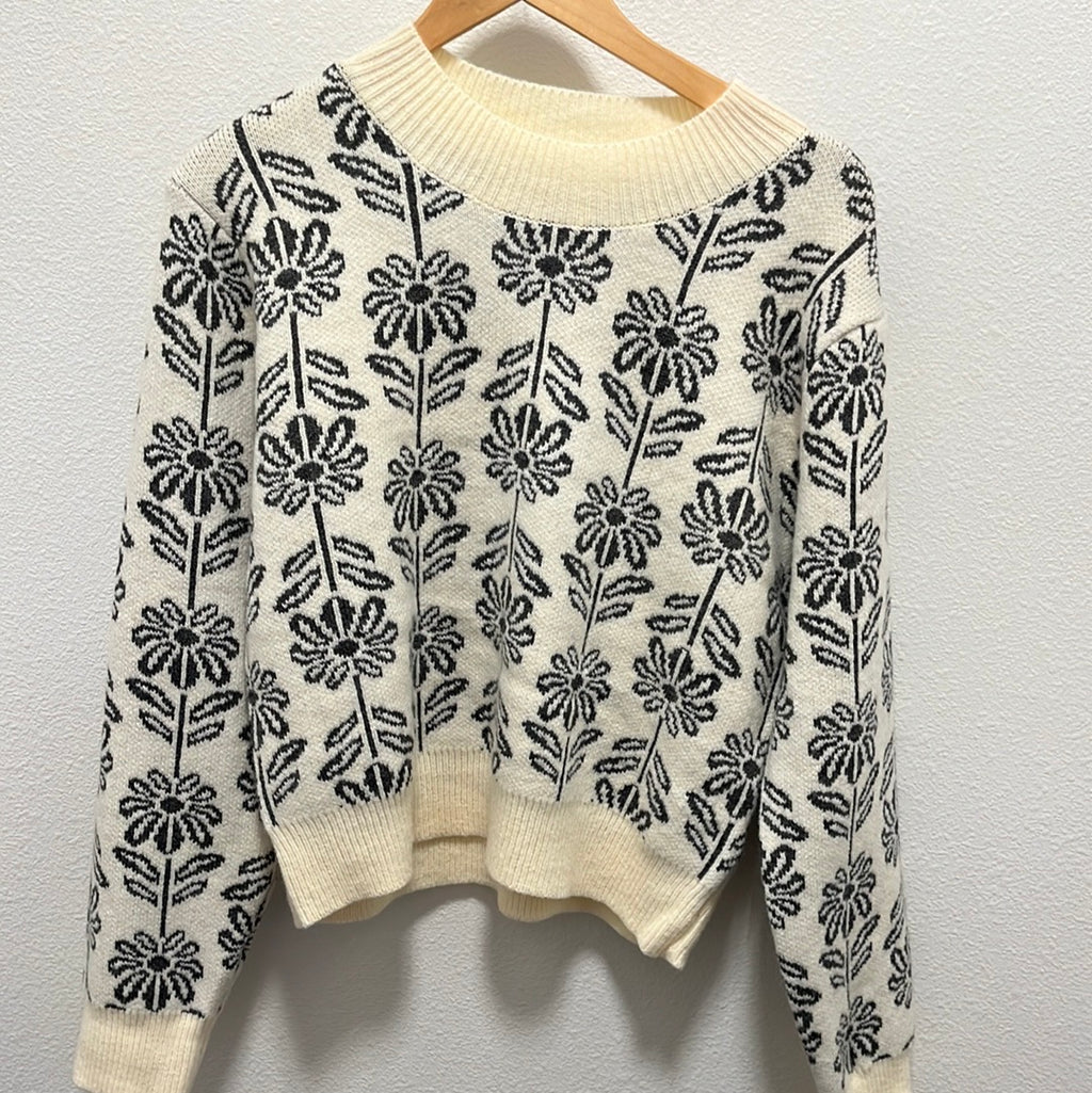 Flora Charcoal Sweater-& Merci-The Funky Zebra Ames, Women's Fashion Boutique in Ames, Iowa