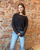 Bristol Navy Long Sleeve Knit Sweater-Sweaters-Molly Bracken-The Funky Zebra Ames, Women's Fashion Boutique in Ames, Iowa