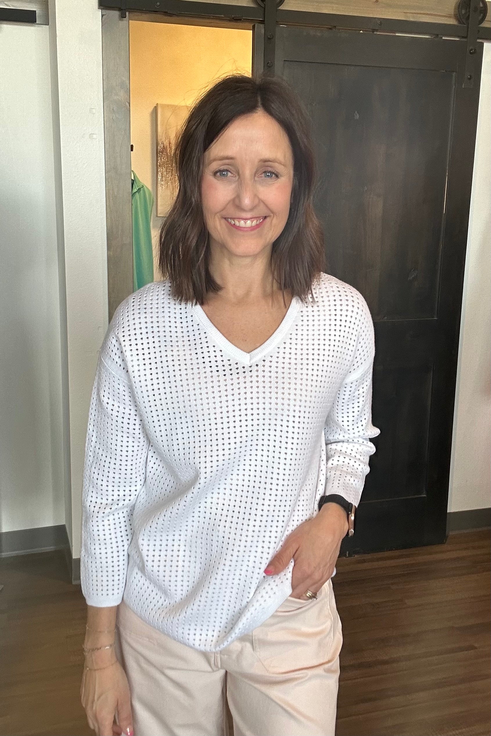 Nancy Netted Top-Sweaters-The Funky Zebra Ames-The Funky Zebra Ames, Women's Fashion Boutique in Ames, Iowa