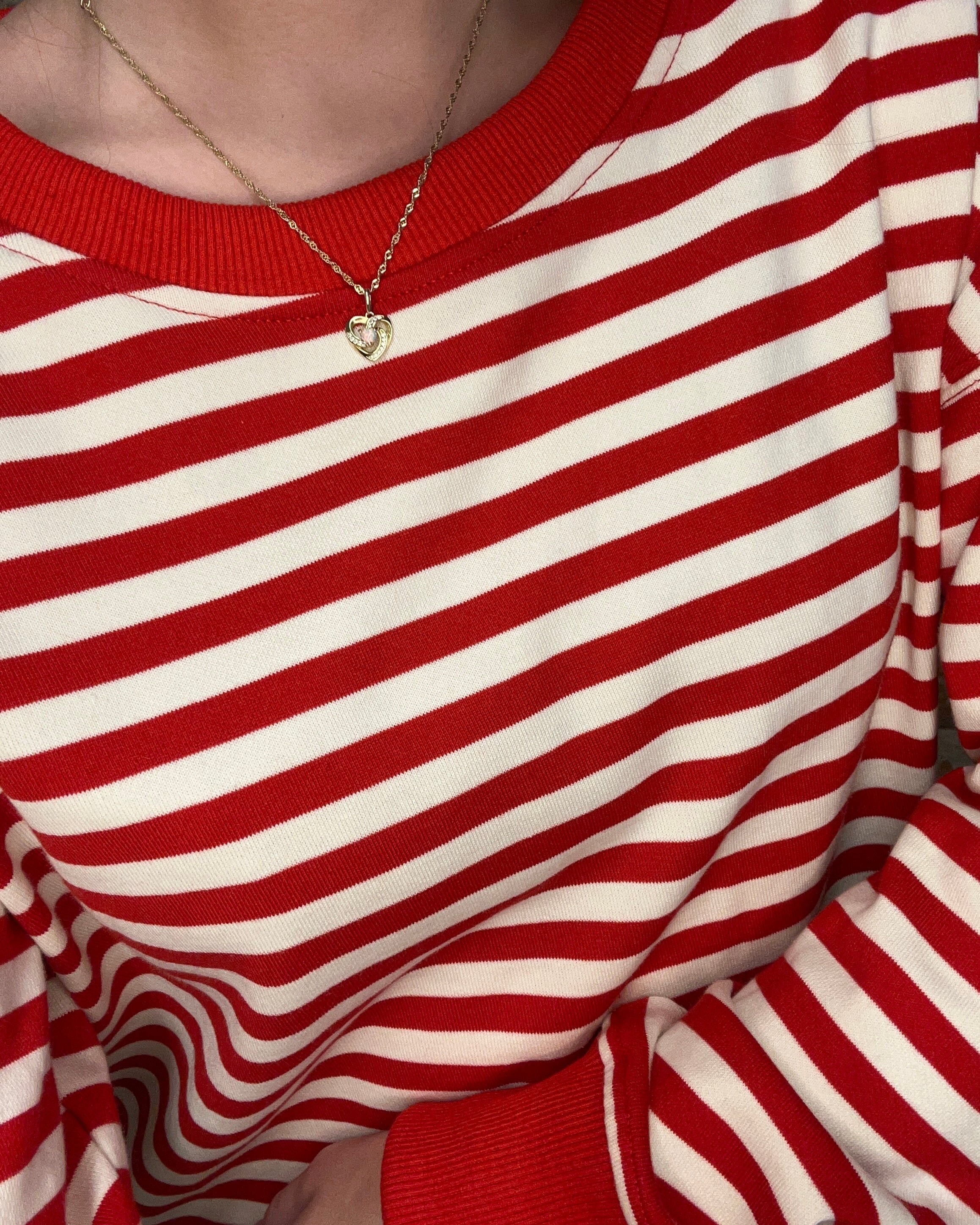 Staci Red Striped Crew Top-Long Sleeves-The Funky Zebra Ames-The Funky Zebra Ames, Women's Fashion Boutique in Ames, Iowa