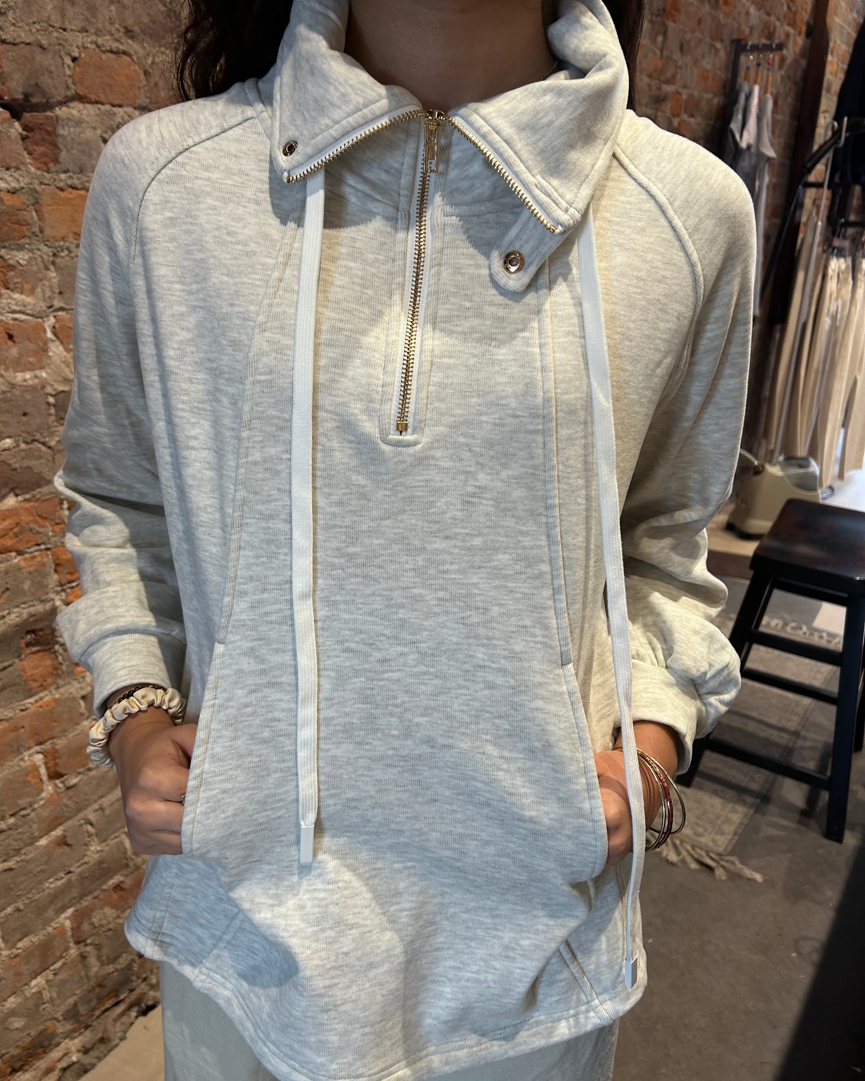 Daphne Funnel Neck Sweatshirt-apparel-Cozy Co-The Funky Zebra Ames, Women's Fashion Boutique in Ames, Iowa