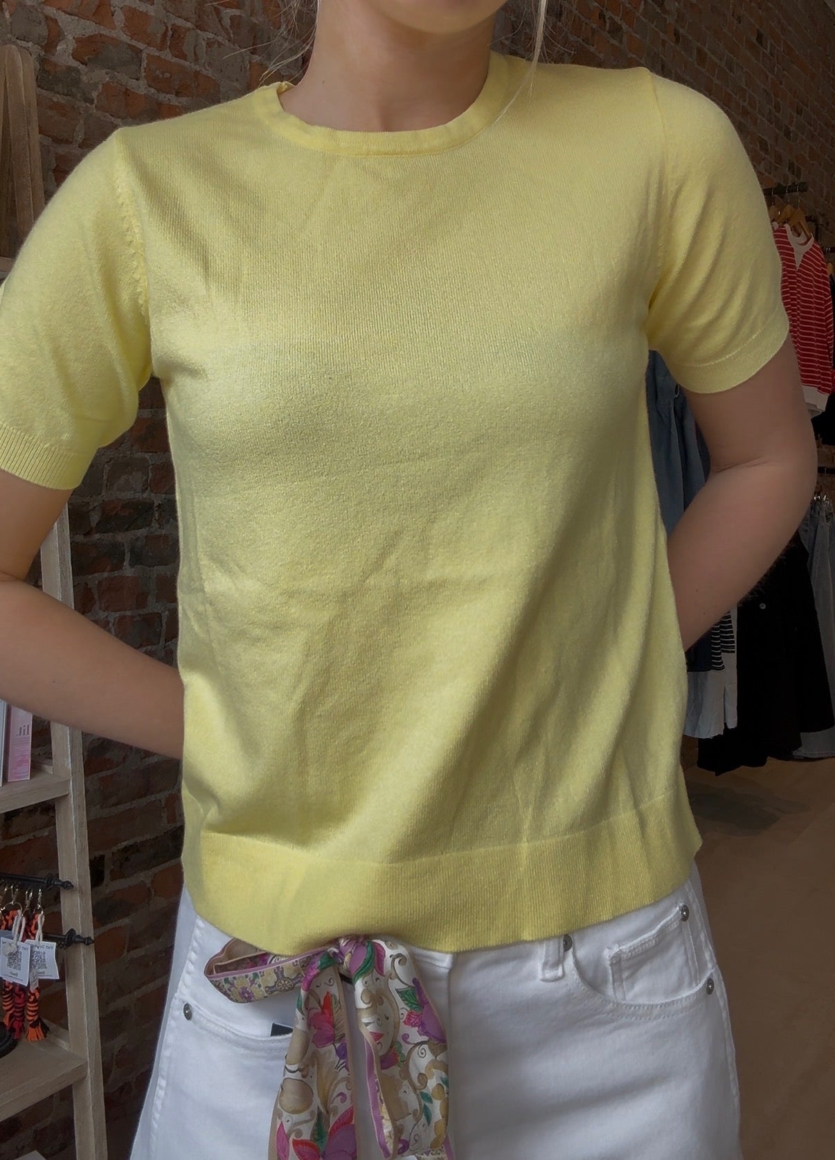 Anna Knitted Puff Sleeve Top-Short Sleeves-La Miel-The Funky Zebra Ames, Women's Fashion Boutique in Ames, Iowa