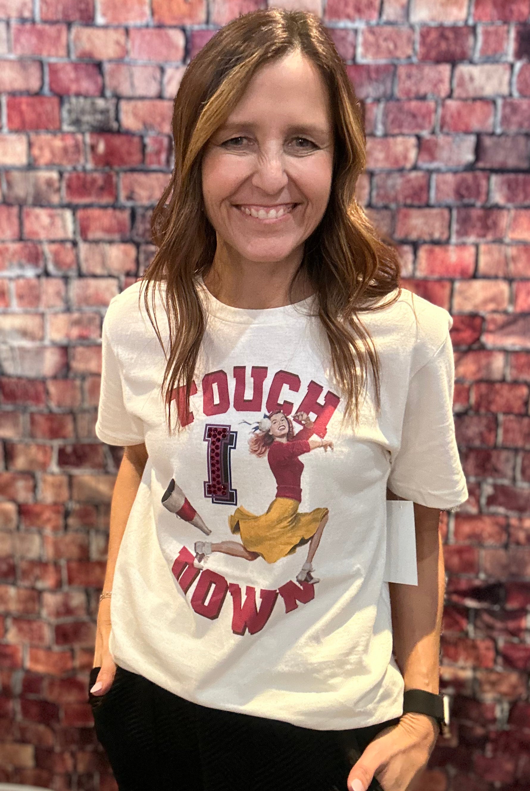 Touchdown Graphic Tee-Graphic Tee's-The Funky Zebra Ames-The Funky Zebra Ames, Women's Fashion Boutique in Ames, Iowa