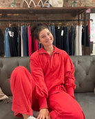 Bianca Long Sleeve Washed Red Pullover-Long Sleeves-Eesome-The Funky Zebra Ames, Women's Fashion Boutique in Ames, Iowa