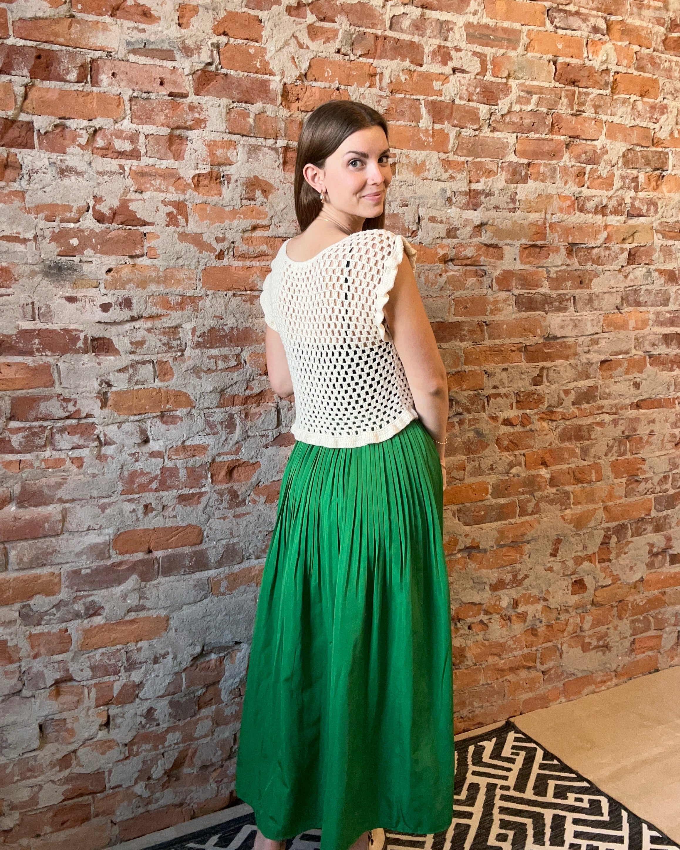 Talia Pleated Midi A-Line Skirt-apparel-Pinch-The Funky Zebra Ames, Women's Fashion Boutique in Ames, Iowa