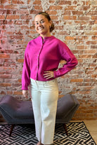 Sylvie Magenta Cardigan-Cardigans-fate-The Funky Zebra Ames, Women's Fashion Boutique in Ames, Iowa