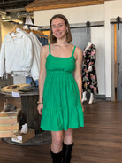 Gail Green Dress-The Funky Zebra Ames-The Funky Zebra Ames, Women's Fashion Boutique in Ames, Iowa