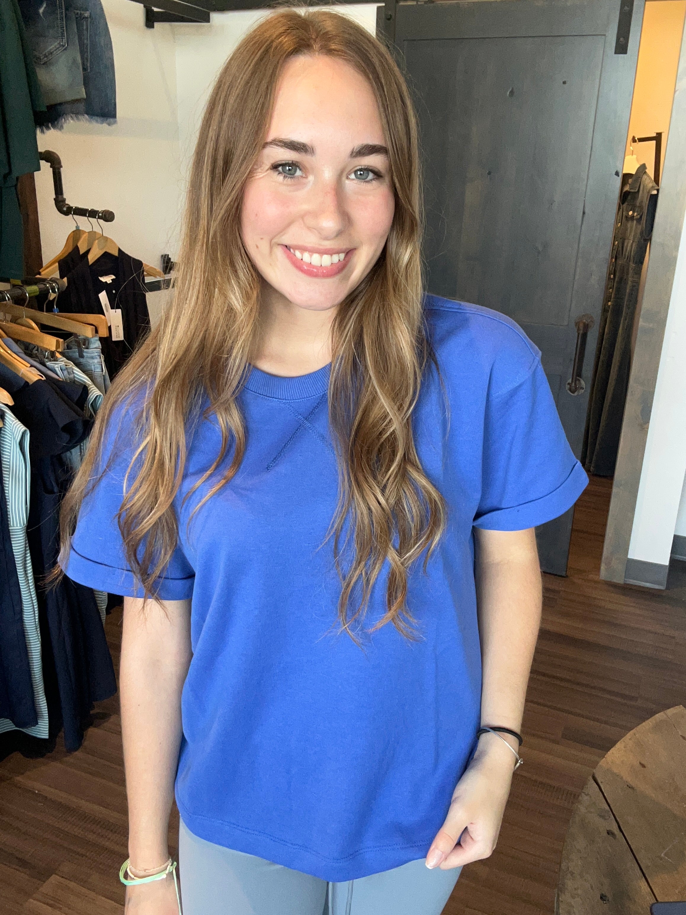 Trisha Royal Cuff Top-Wishlist-The Funky Zebra Ames, Women's Fashion Boutique in Ames, Iowa