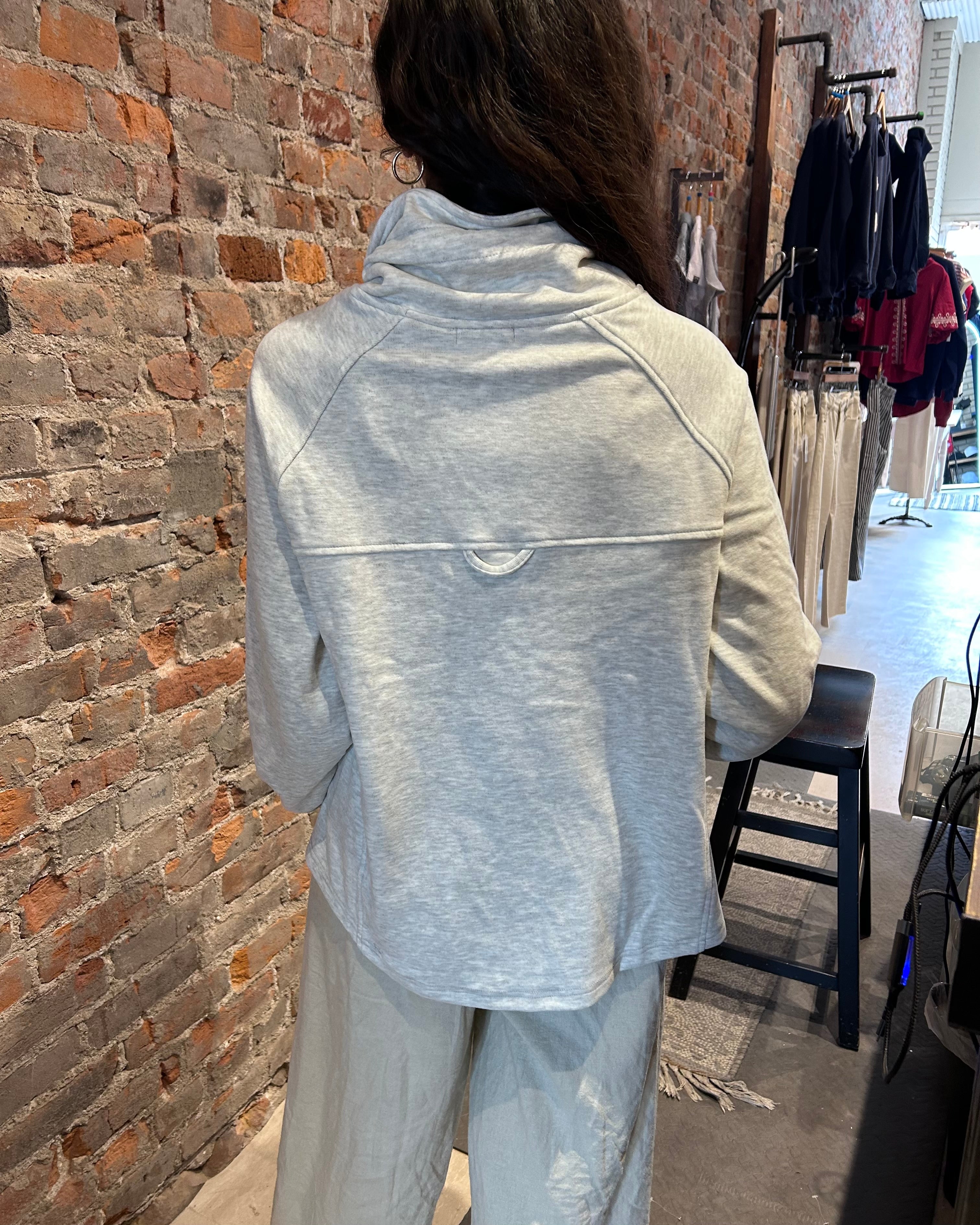 Daphne Funnel Neck Sweatshirt-apparel-Cozy Co-The Funky Zebra Ames, Women's Fashion Boutique in Ames, Iowa