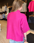 Jacquelyn Magenta Mock Neck-Sweaters-Jodifl-The Funky Zebra Ames, Women's Fashion Boutique in Ames, Iowa