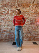 Bianca Striped Sweater-apparel-Staccato-The Funky Zebra Ames, Women's Fashion Boutique in Ames, Iowa