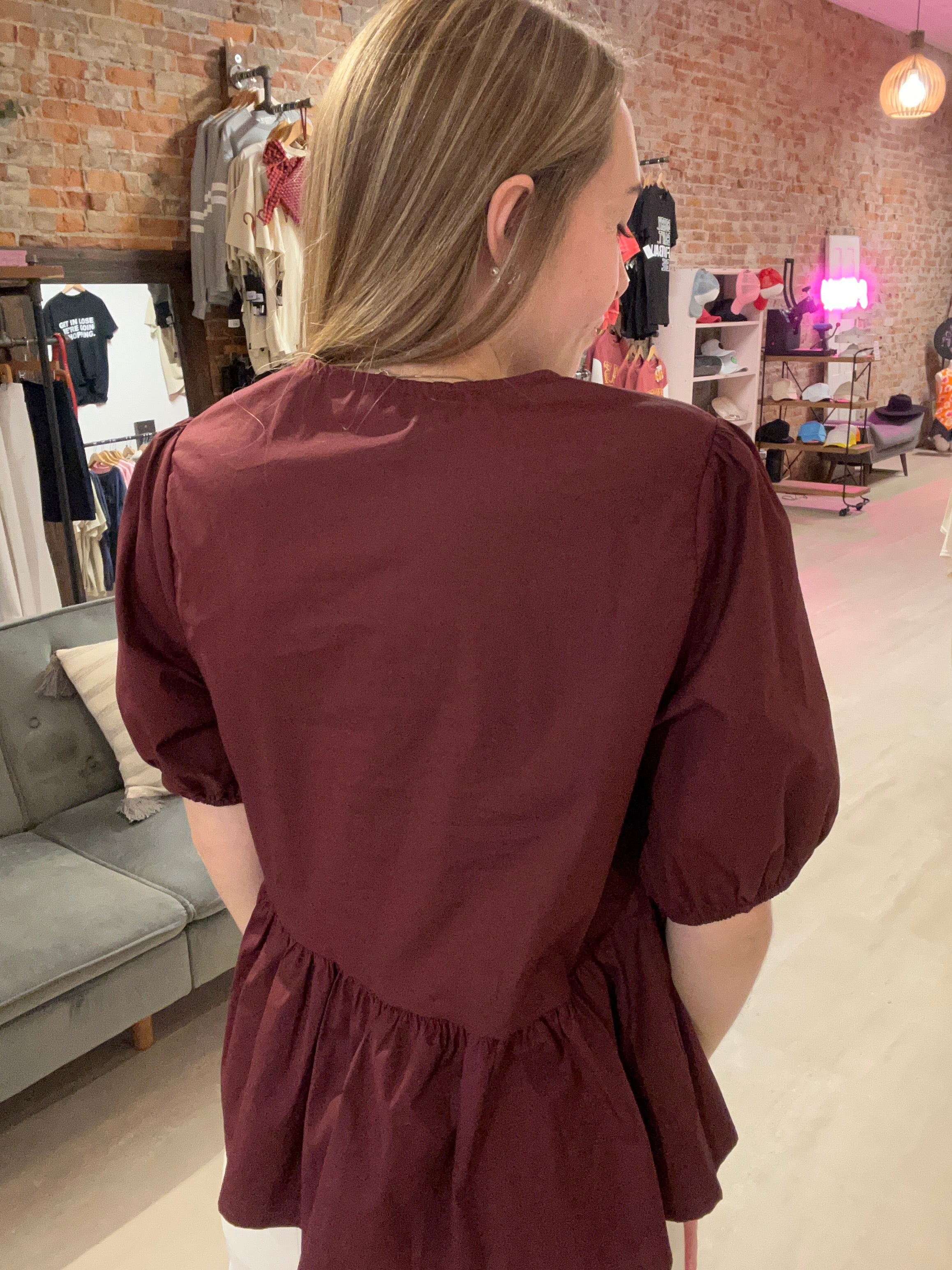 Sienna Puff Sleeve Top-Short Sleeves-Gilli-The Funky Zebra Ames, Women's Fashion Boutique in Ames, Iowa