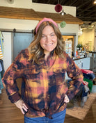 MN Navy Maroon Flannel-Long Sleeves-The Funky Zebra Ames-The Funky Zebra Ames, Women's Fashion Boutique in Ames, Iowa