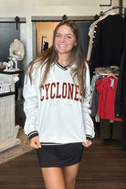 ISU V Neck Sweatshirt-Game Day Social-The Funky Zebra Ames, Women's Fashion Boutique in Ames, Iowa