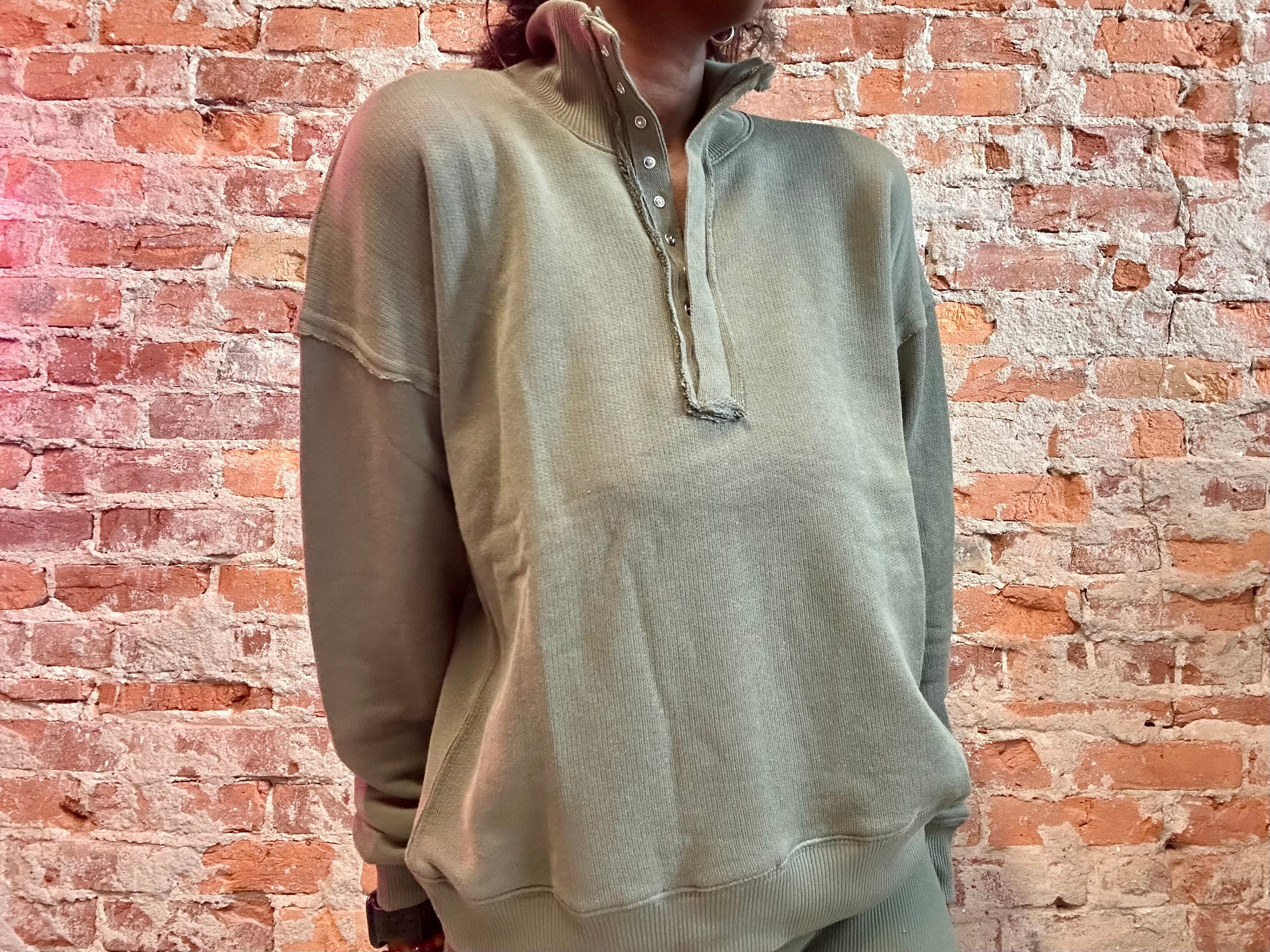Laurie Mock Neck Green Top-Long Sleeves-Staccato-The Funky Zebra Ames, Women's Fashion Boutique in Ames, Iowa