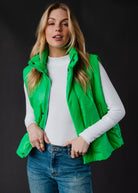 Bright Green Vest-Panache Apparel Co.-The Funky Zebra Ames, Women's Fashion Boutique in Ames, Iowa