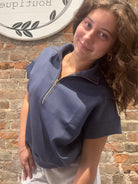 Lana Scuba Pullover-Short Sleeves-Zenana-The Funky Zebra Ames, Women's Fashion Boutique in Ames, Iowa