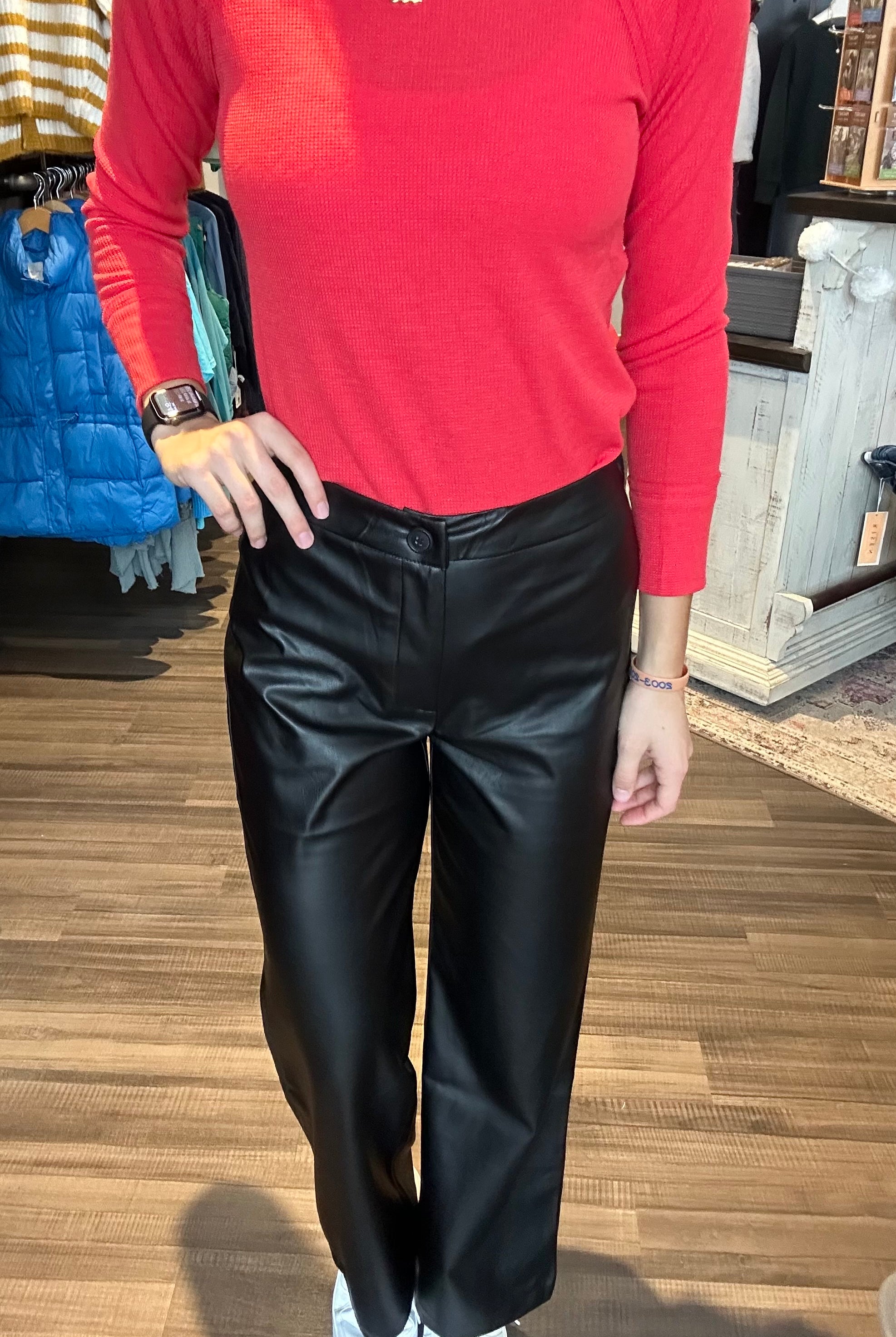 Lorrie Leather Pants-Pants-Freezia-The Funky Zebra Ames, Women's Fashion Boutique in Ames, Iowa