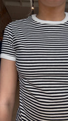 Teri Black & White Striped Tee-Zenana-The Funky Zebra Ames, Women's Fashion Boutique in Ames, Iowa