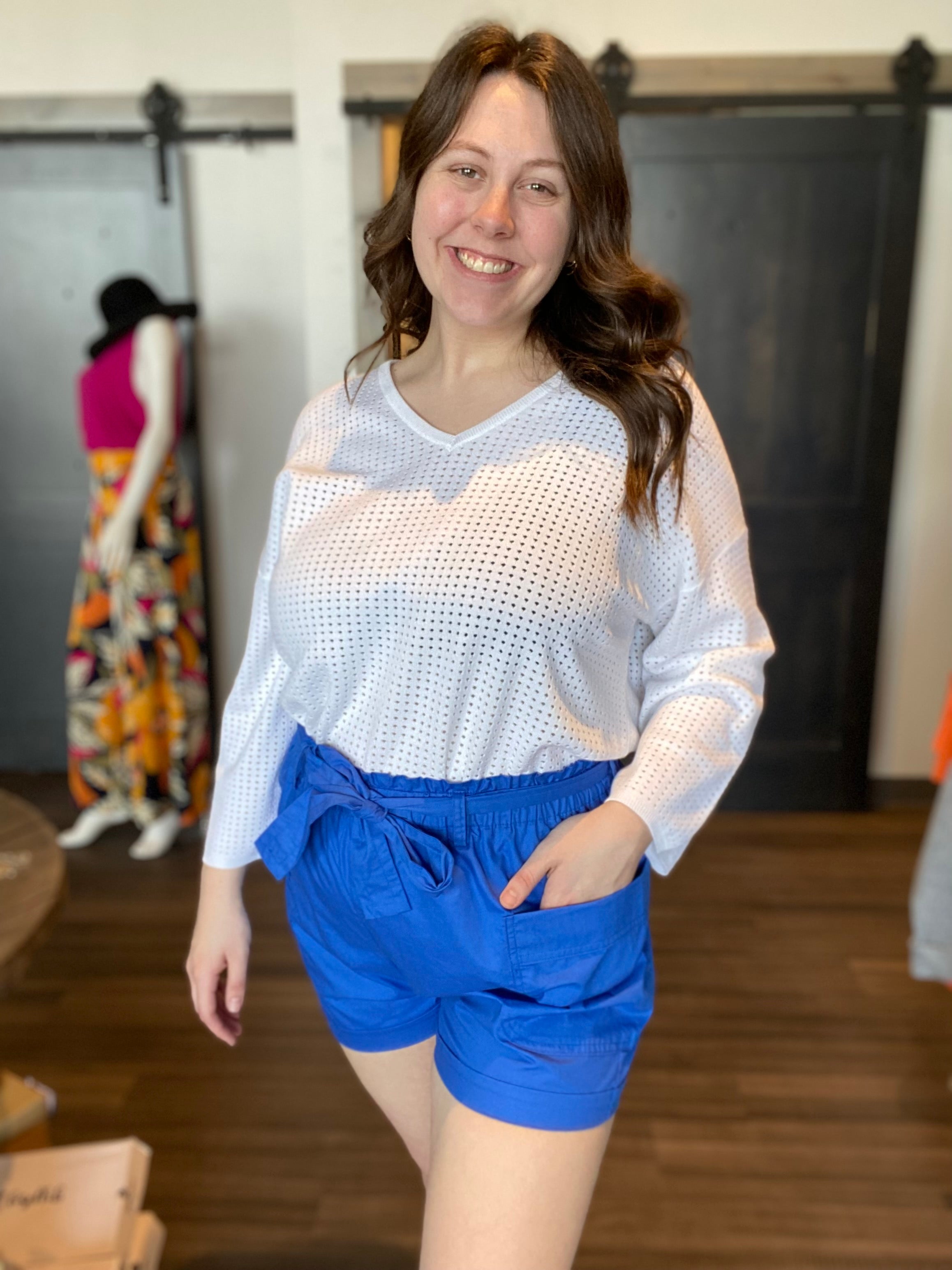 Joyce Royal Blue Shorts-Shorts-Molly Bracken-The Funky Zebra Ames, Women's Fashion Boutique in Ames, Iowa